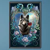 (US Local)Wolf with Rose 5D DIY Full Round Drill Big Size Diamond Painting  Decor Art Craft 40x60cm