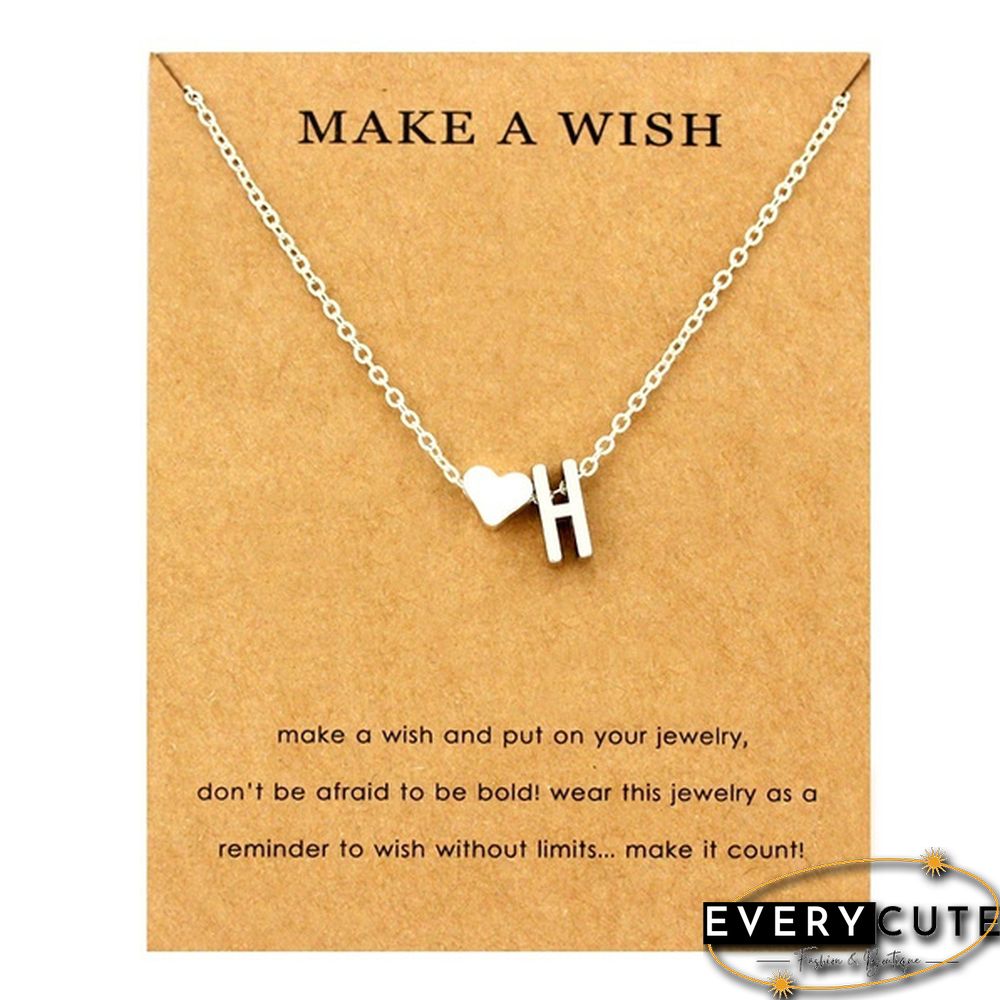Fashion 26 Letters Sweater Chain Necklace Tiny Love Heart Pendants for Women Collier Lovers Gift Choker Necklace Pendant Gifts Jewelry Friendship Gifts