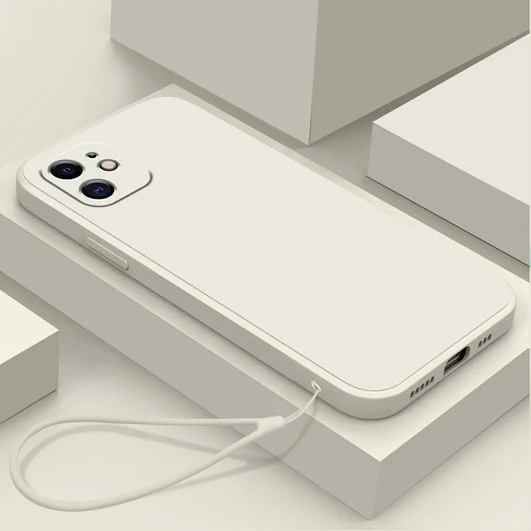 Original Square Liquid Silicone Case For iPhone
