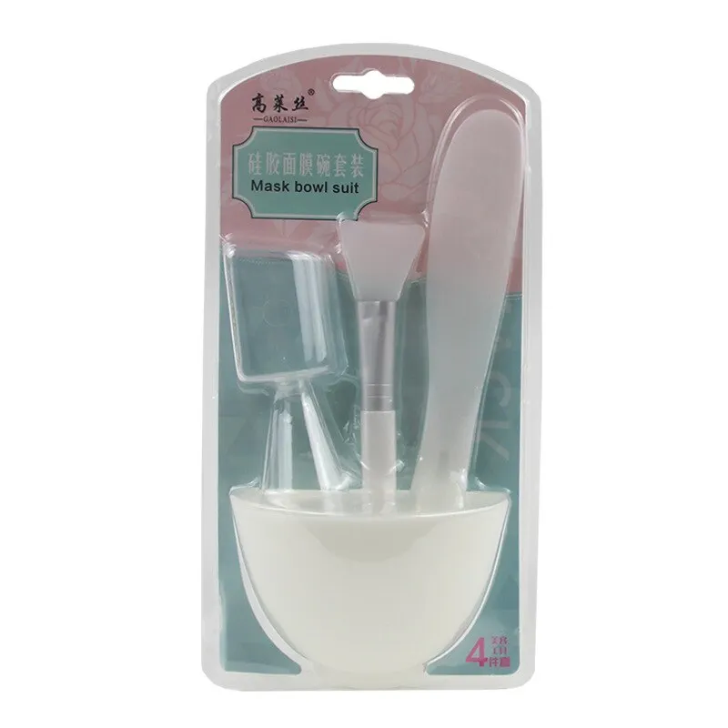 1set Portable DIY Mask Tools Non-toxic Silicone Bowl Brush Mud Stick Cup Spoon Kit Multi-functional Face Makeup Tools Durable