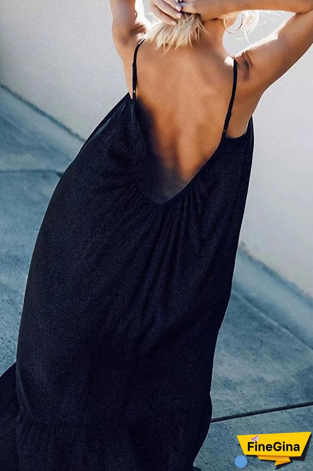Ruffles Hem Slip Maxi Dress