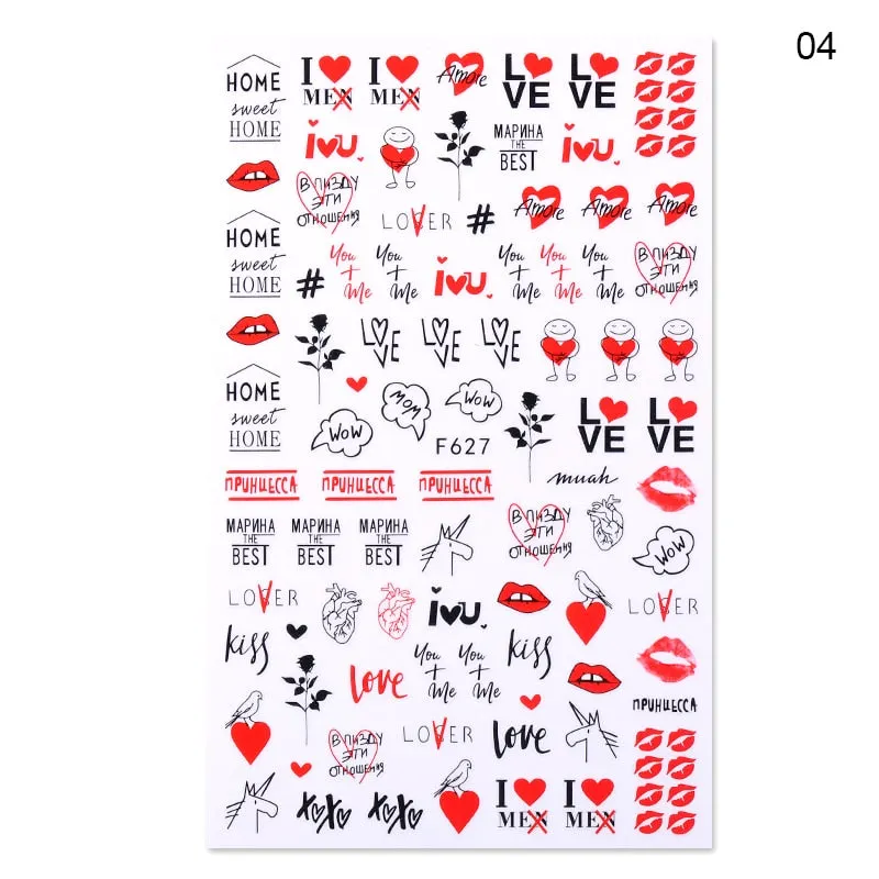 2021 Hot 3D Nail Art Stickers Butterfly Pattern Transfer Sticker Decals Self Adhensive Slider Decoration Nail DIY Design