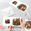 6Pcs Diamond Art Greeting Cards Xmas Atmosphere Congratulations Cards Gift