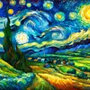 Starry Sky Scenery-11CT Stamped Cross Stitch 50*50cm/19.69*19.69in