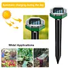 Solar Gopher Repellent Scarer Ultrasonic Vibration Repeller for Outdoor Garden