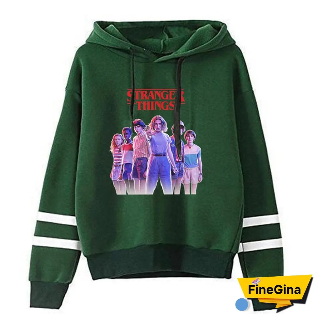 Stranger Things Printed Hoodies Unisex Hooded Sweatshirts Cozy Tops Pullovers