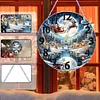 (US Local) DIY Xmas Diamond Painting Ornament with Clock Function Creative Craft