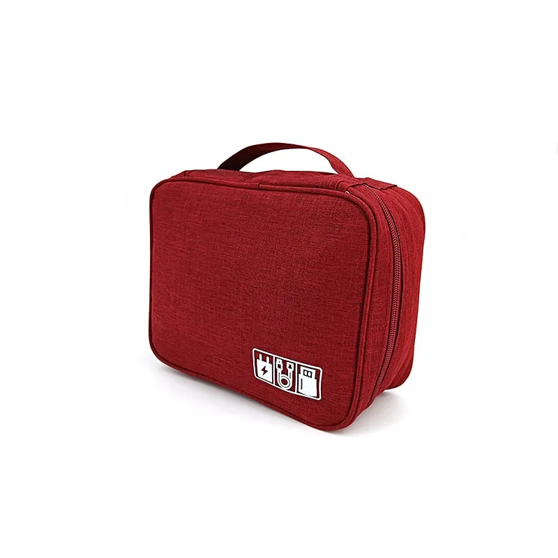 Home Portable Cable Digital Storage Bags Organizer USB Gadgets Wires Charger Power Battery Zipper Cosmetic Bag Case