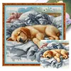 (Multi-Style) Sleeping Dog Cat-11CT Stamped Cross Stitch 40*40cm