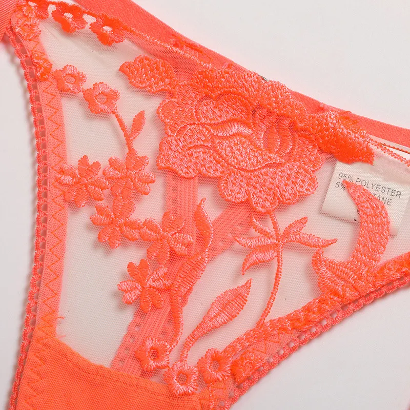 Billionm Lace Lingerie Set 3 Pieces Push Up Bra with Bone Panties Sensual Women's Underwear Floral Embroidery Erotic Costumes Femme Sex