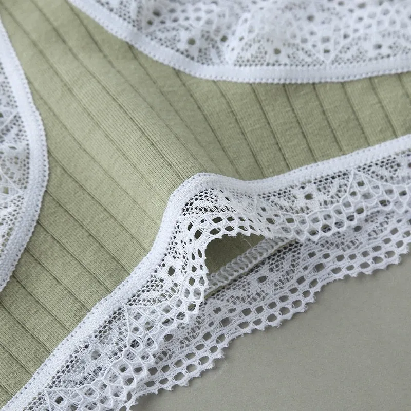3PCS/Set G-string Panties Cotton Women's Underwear Sexy Panties Female Underpants Thongs Solid Color Sexy Lace Lingerie BANNIROU