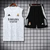 2025/2026 Real Madrid Pre-Match Training White Vest+Shorts Football1:1 Thai Quality