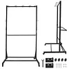 [US Local Warehouse] Mobile Freestanding Vertical Bike Rack with Locking Casters & 6 Hooks Bicycle Storage Vertical Bike Storage Stand Holds Up To 5 Bikes Height Adjustable for Garage Basement & Home