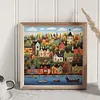Colorful Houses - 14CT Stamped Cross Stitch - 50*50cm