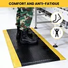 [US Local Warehouse] Anti Fatigue Mat 144x36inch Standing Work Mats Thick 3/4in Black with Yellow Border for Industrial and Commercial Workplaces