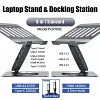 Aluminum Alloy Tablet Laptop Desktop Stand with 12-port Docking Station, Liftable, 360-degree Rotation, 4K Screen Projection