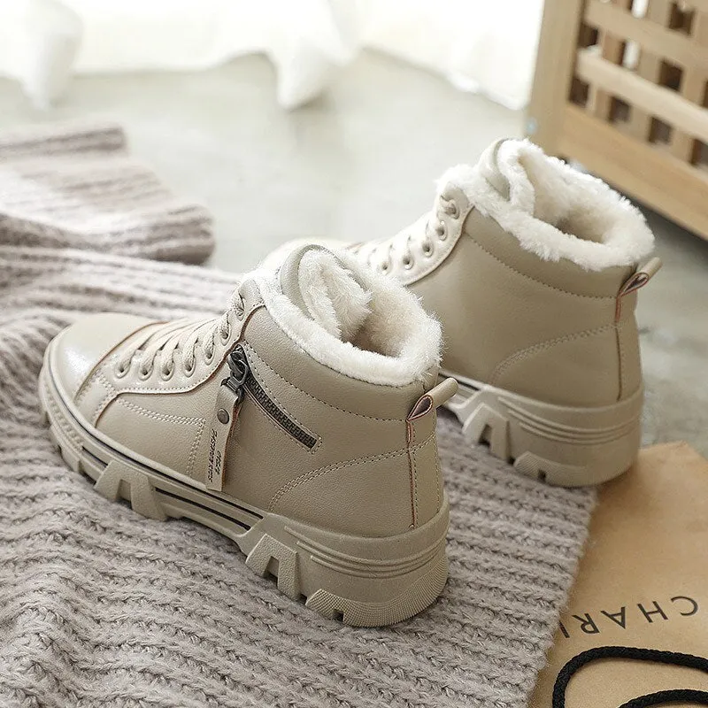 Winter Ladies Shoes 2021 New Lace Up Women Sneakers Snow Ankle Boots Waterproof Warm Platform Woman Footwear
