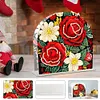 Christmas Acrylic DIY 5D Diamond Art Painting Napkin Holder Set (Red Roses)