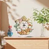 (US Local)5D DIY Special Shape Diamond Painting Desk Ornament Handmade Clock Kit(Bake Time)