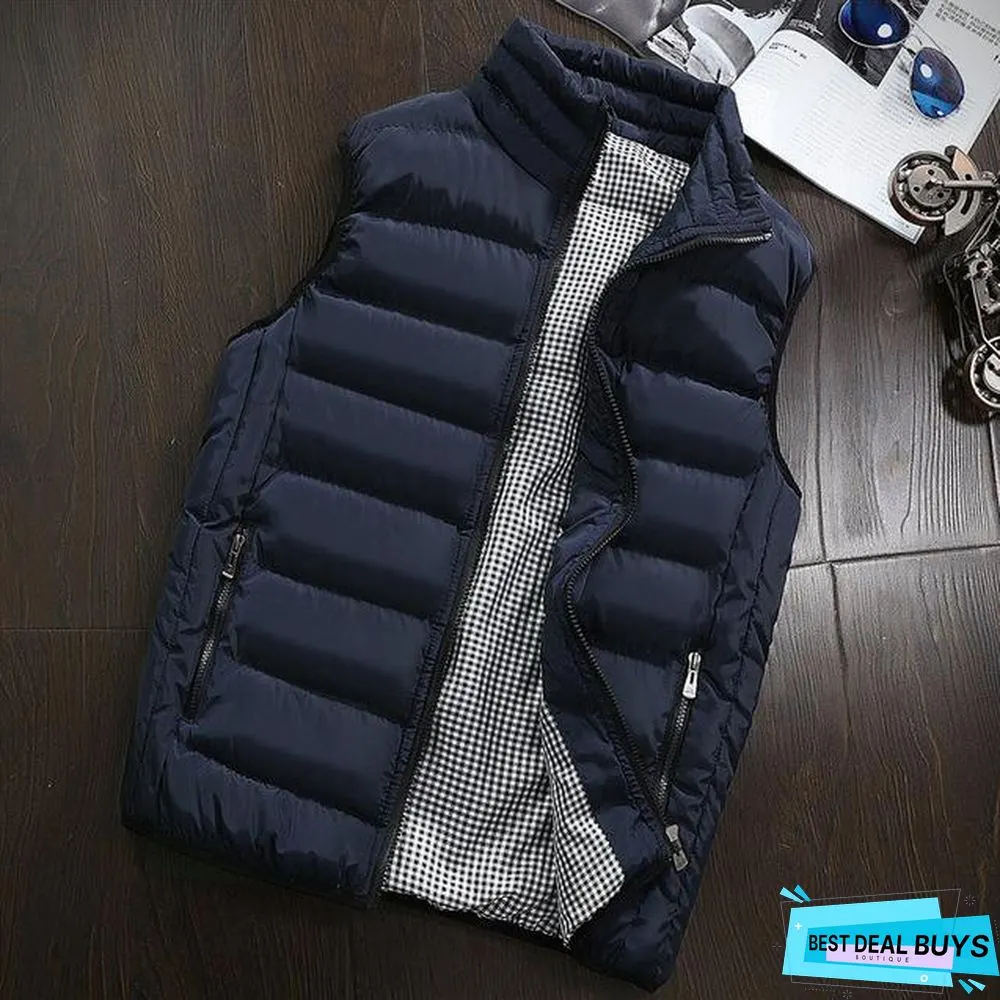 Men New Vest Mens Plus Size Warm Sleeveless Jacket Men Winter Waistcoat Men's Vest Casual Coats