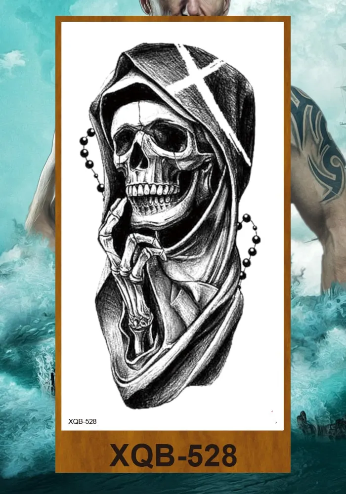 Tattoo Sticker Tribal Mighty Tiger Tatoo Men Women Africa Serengeti Lion Temporary Tattoo Black Indian Warrior Waterproof Flash