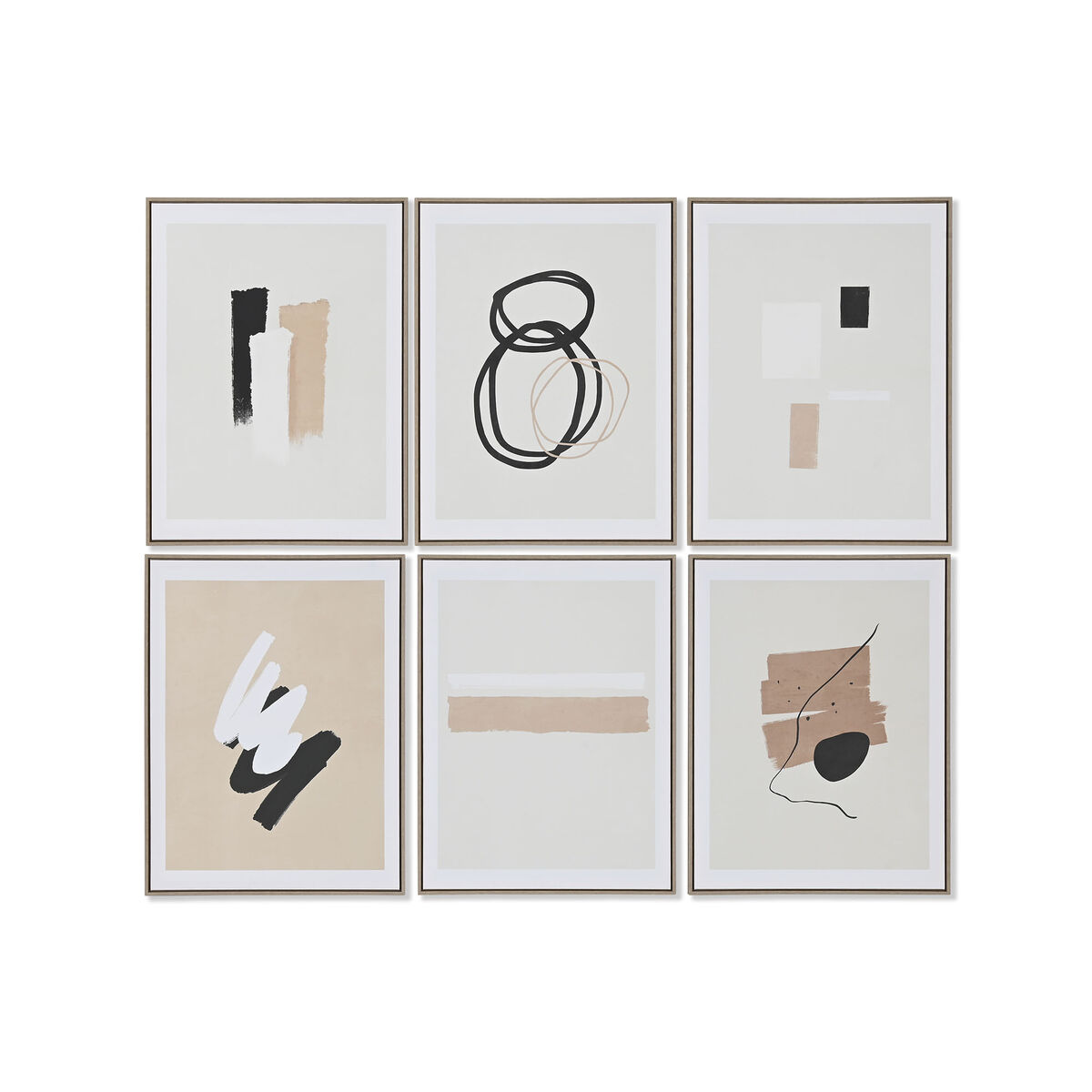 Canvas Home ESPRIT Brown Black Beige Modern Urban 60 x 4 x 80 cm (6 Units)