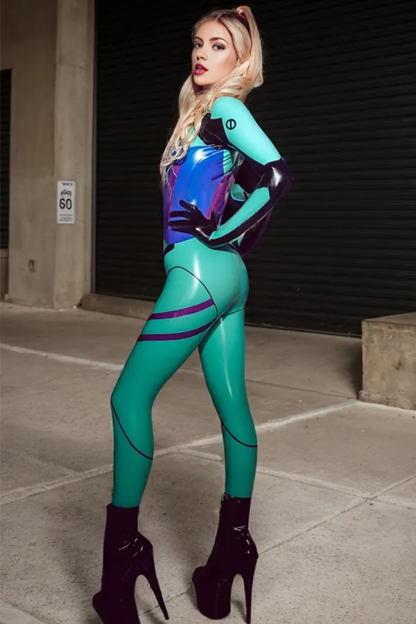 Women Latex Catsuits Cosplay "02" evangelion