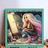 【Limited Stock Sale】Drawing Girl-11CT Stamped Cross Stitch 50*50cm/19.69*19.69in