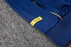 Joyfball 2025/2026 Kids Size Real Madrid Long Zipped Jacket Retro Version Royal Blue Soccer Jersey  1:1 Thai Quality 