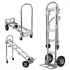 [US Local Warehouse] Convertible Hand Truck Alloy Fold Handcart Swivel Caster Tow Cart Cargo Trolley Convertible Hand Truck Dolly Cart With Wheels for Delivery Driver/Mover