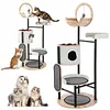[US Local Warehouse] 66-Inch Cat Tree with Scratching Post Cat Tower Multi-Level Cats Furniture with Dangling Ball Platform Hammock for Indoor Cats Large Adult