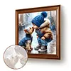 (US Local)Paint By Numbers Kit On Canvas DIY Oil Art Boy Dog Picture Home Decor40x40cm