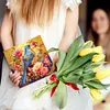 (US Local)12pcs DIY Greeting Card Special shaped Diamond Painting Flower Bird Postcards Kit