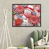 >SALE<5D DIY Partial Special Shaped Drill Diamond Painting Snowman-Red Decor 40x50cm