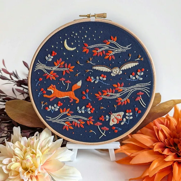 Midnight Forest Beginner Swan Embroidery Kit 