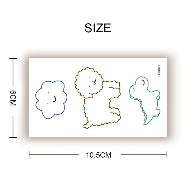2pcs Geometric Planet Fashion Temporary Tattoo Sticker Cute Rainbow Rabbit Cat Colorful Arm Body Art Large Fake Tattoo Sticker