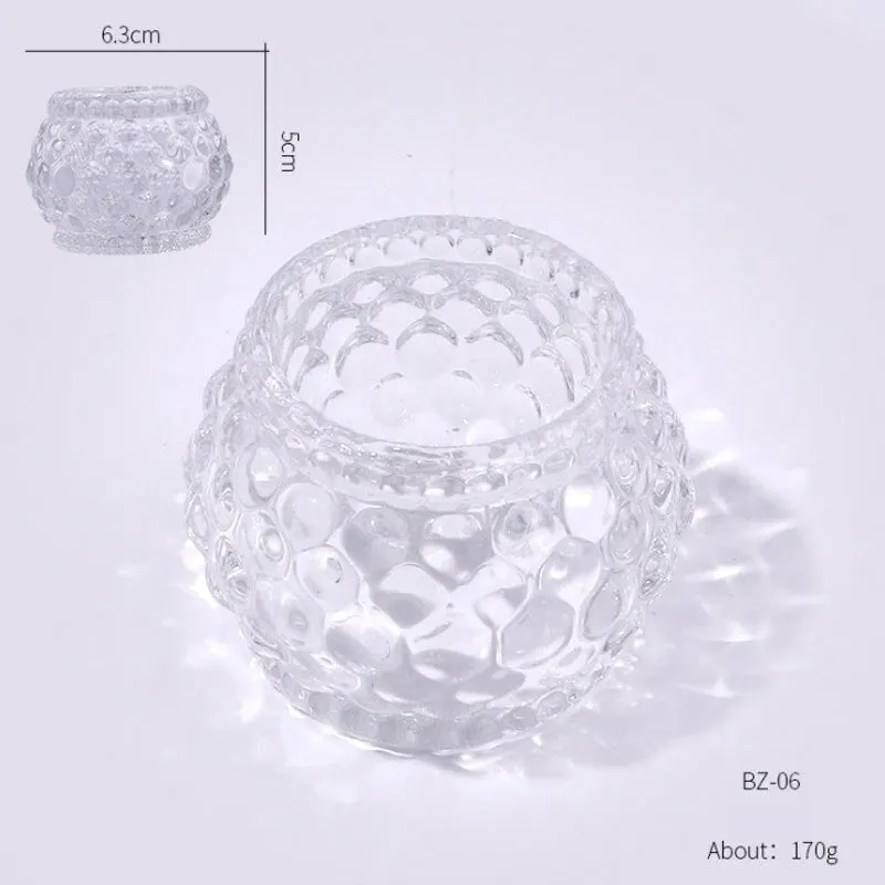 Nail Clear Crystal Glass Bowl Crown Molding Acrylic Powder Container Nail Manicure Color Palette Nail Salon Professional Tools