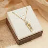 18K Gold-Plated | Elegant Couple Hug Heart Pendant Necklace Romantic Jewelry Gift for Women