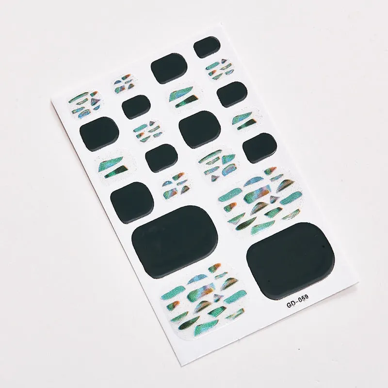 22 Tips/Sheet Shiny Nail Decoration Nail Adhesive Nail Accesoires Nail Art Decoration Nailart Sticker Adesivos Nail Tape