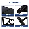 [US Local Warehouse] Awning for Door Entrance 118x39 Inch Rain & Snow Protection Window Awning Door Canopy with Aluminum Alloy Bracket Overhead Modern Polycarbonate Cover for Patio/Porch/Deck