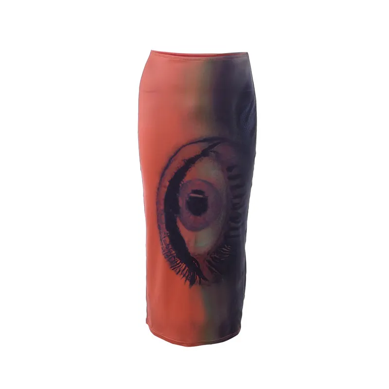 Brownm 2024 Summer New Sexy Hottie High-Waisted Hip Fashion Print Casual Half-Dress Dress Girl