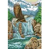 >SALE<Full Embroidery Cotton Thread 11CT Printed Waterfall Eagle Cross Stitch 50x70cm