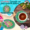 2Pcs/set Diamond Painting Letter Coaster Cup Cushion Home Decor