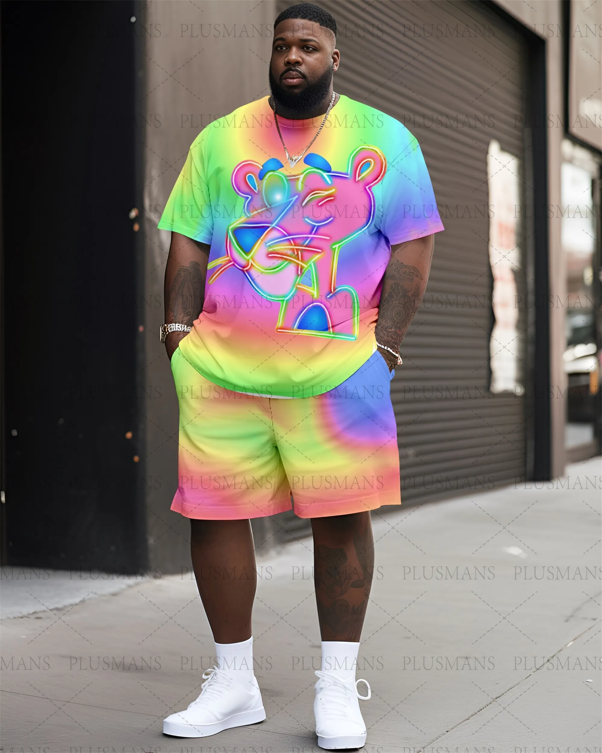 (L-10XL) Plus Size Men's Big And Tall Street Cute and energetic Print ...