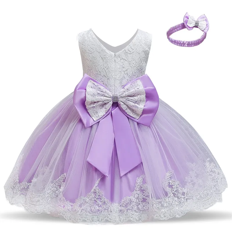 Uveng Flower Lace Baby Girl Dress Wedding Party Children Girls Clothing 0-8 Years Princess Pageant Kids Dresses for Girls Costume
