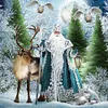 Santa Claus And Elk-11CT Stamped Cross Stitch 50*50cm/19.69*19.69in
