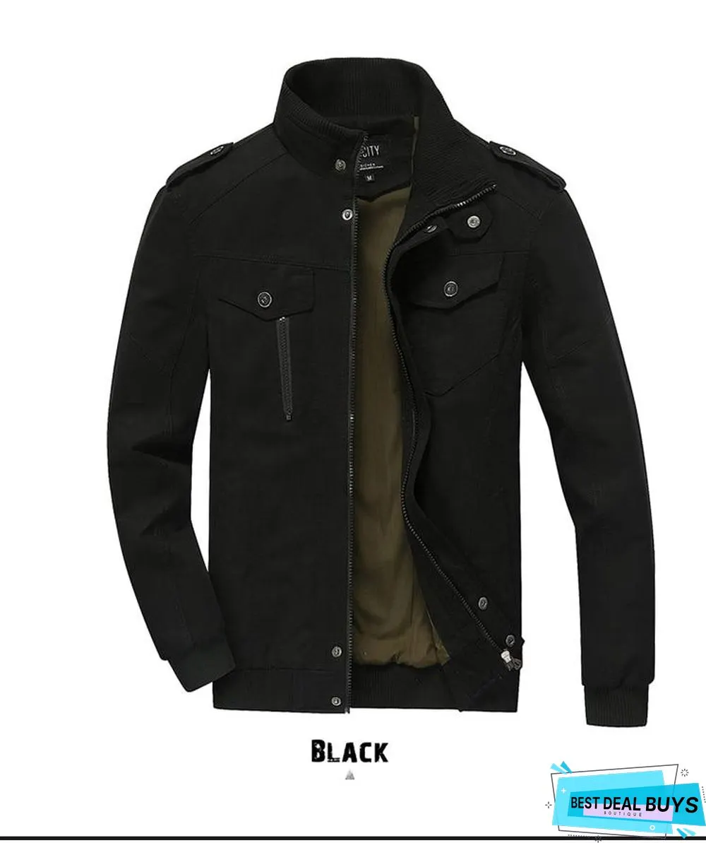 Men Denim Jacket Big Size Military Tactical Jeans Jacket Solid Casual Air Force Pilot Coat