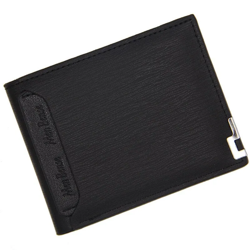 Retro Men's Wallet Business ID Card Holders Purse Small Leather Card Wallets Short Bifold Wallet for Men Slim Purses Male Wallet