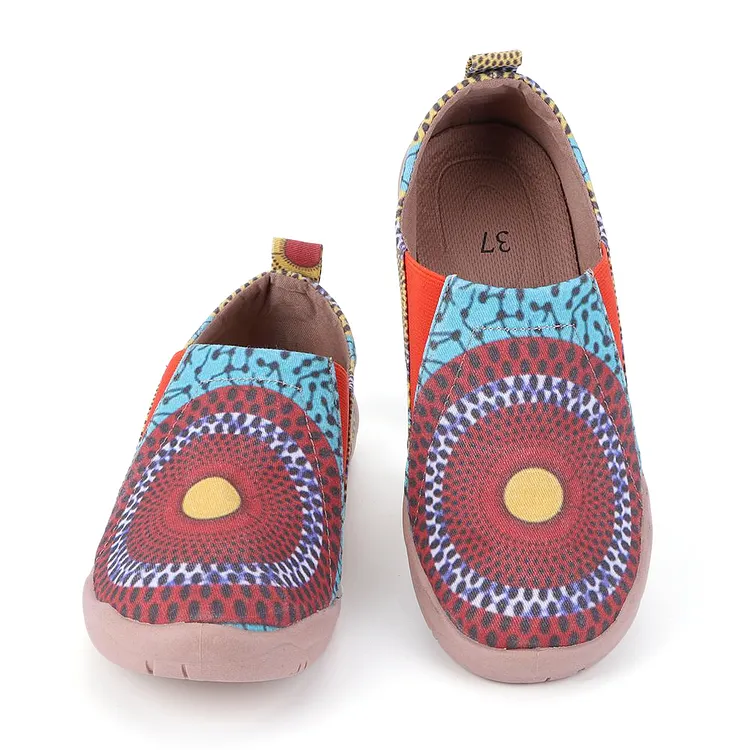 HiGropcore Women's Art Painted Casual Loafers Slip On Canvas Walking Shoes Comfortable Lightweight Ladies Travel Shoes