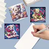 (US Local)6PCS Bear DIY Diamond Art Greeting Cards Congratulations Cards & Gifts
